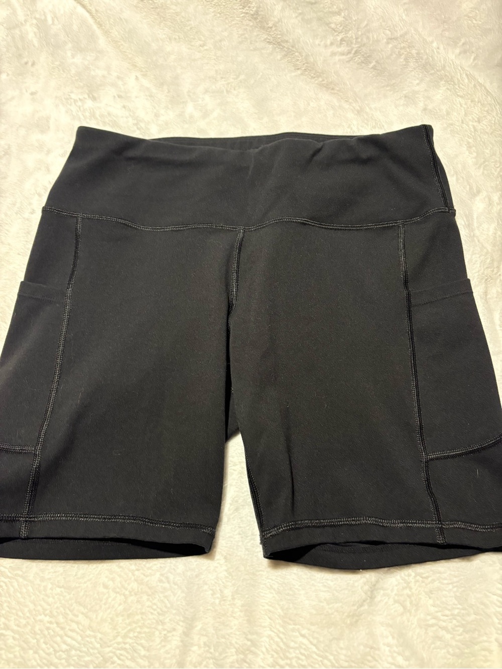 luga Black High-Rise Bike Shorts with Side Pockets